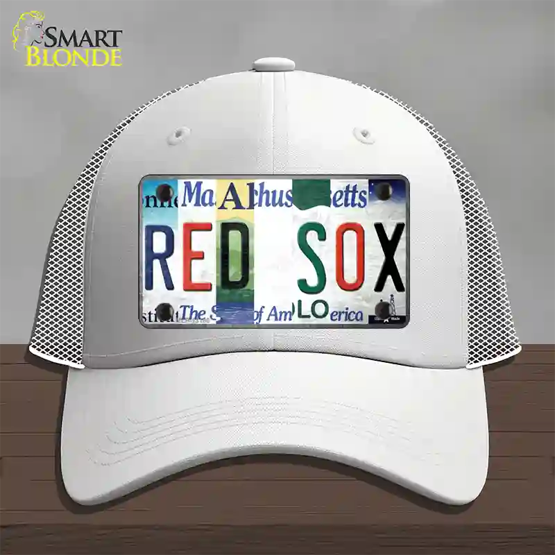 Red Sox Strip Art Novelty License Plate Hat Tag Mesh / White