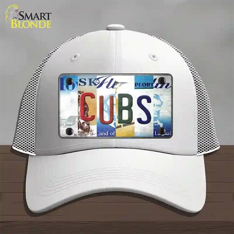 Cubs Strip Art Novelty License Plate Hat Tag Mesh / White