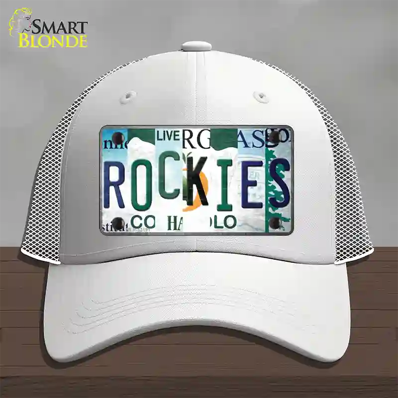 Rockies Strip Art Novelty License Plate Hat Tag Mesh / White