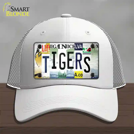 Tigers Strip Art Novelty License Plate Hat Tag Mesh / White