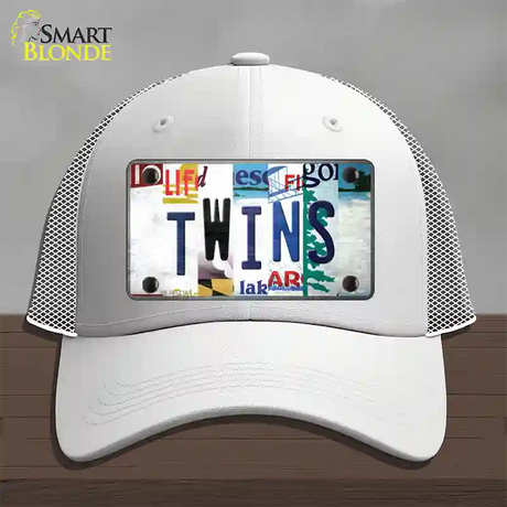 Twins Strip Art Novelty License Plate Hat Tag Mesh / White