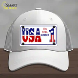 USA Still 1 Novelty License Plate Hat Mesh / White