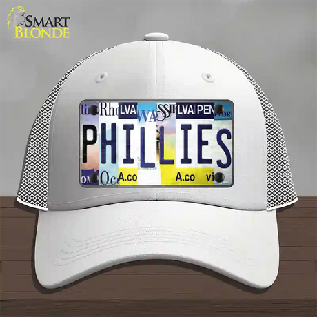 Phillies Strip Art Novelty License Plate Hat Tag Mesh / White