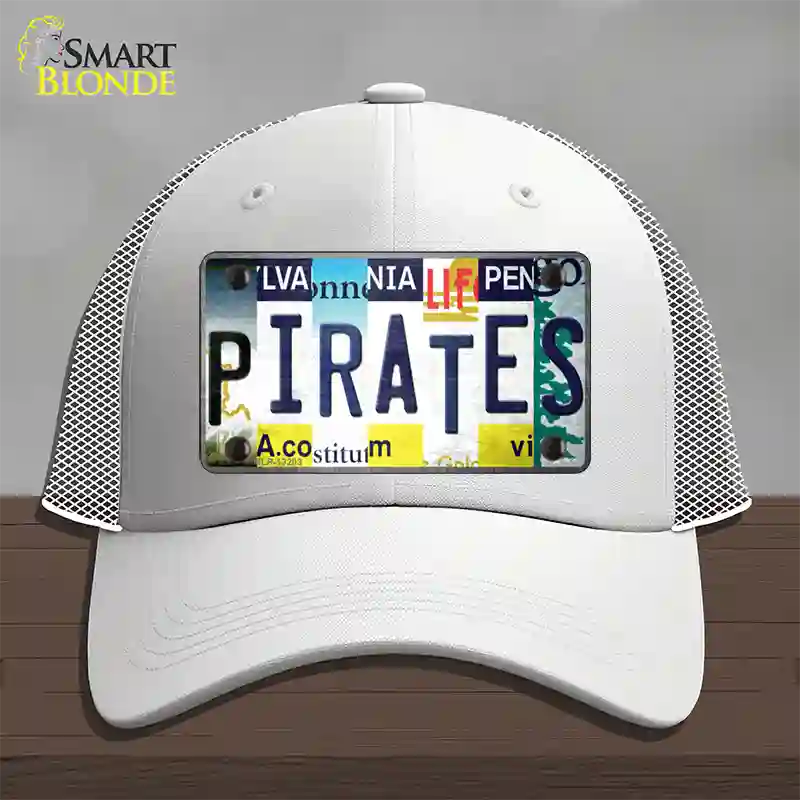 Pirates Strip Art Novelty License Plate Hat Tag Mesh / White