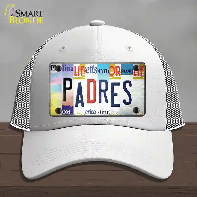 Padres Strip Art Novelty License Plate Hat Tag Mesh / White