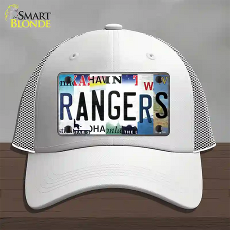 Rangers Strip Art Novelty License Plate Hat Tag Mesh / White