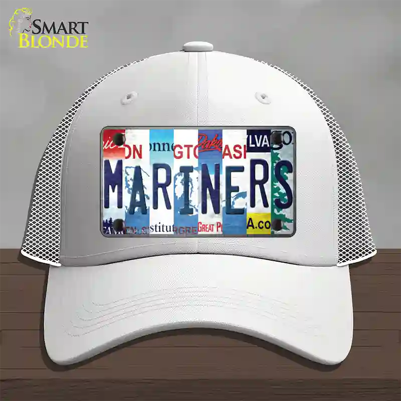 Mariners Strip Art Novelty License Plate Hat Tag Mesh / White