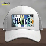 Hawks Strip Art Novelty License Plate Hat Tag Mesh / White