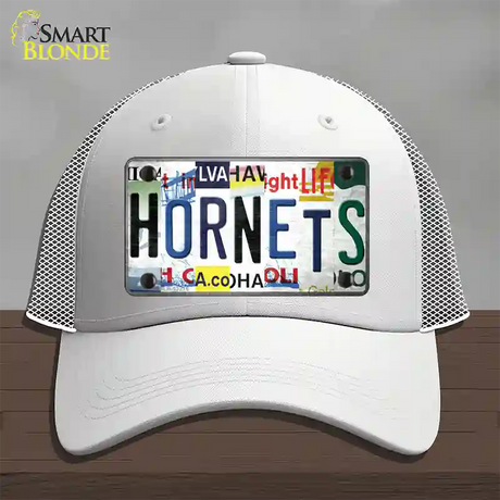 Hornets Strip Art Novelty License Plate Hat Tag Mesh / White