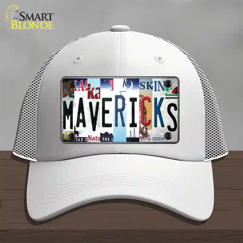 Mavericks Strip Art Novelty License Plate Hat Tag Mesh / White