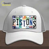 Pistons Strip Art Novelty License Plate Hat Tag Mesh / White