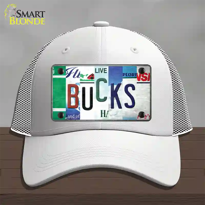 Bucks Strip Art Novelty License Plate Hat Tag Mesh / White