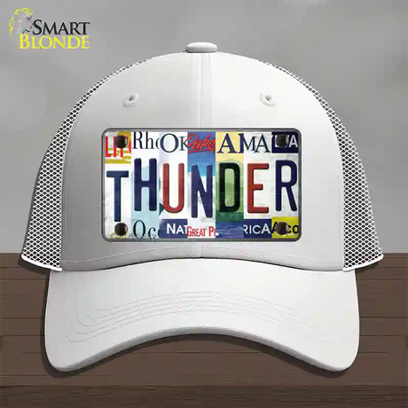 Thunder Strip Art Novelty License Plate Hat Tag Mesh / White