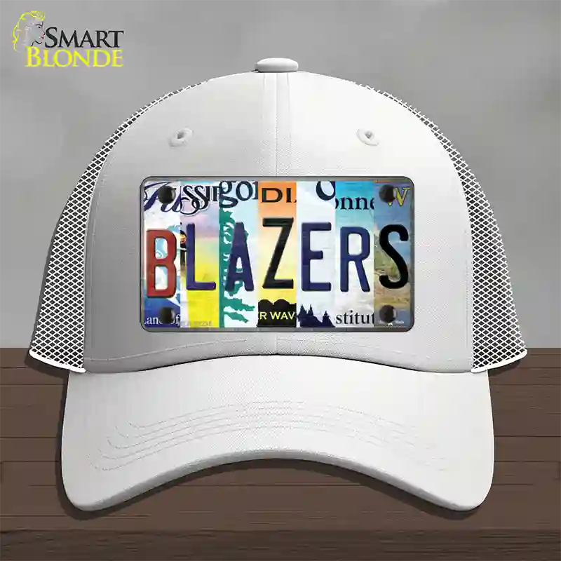 Blazers Strip Art Novelty License Plate Hat Tag Mesh / White