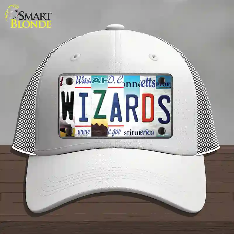 Wizards Strip Art Novelty License Plate Hat Tag Mesh / White