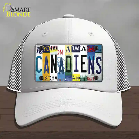 Canadiens Strip Art Novelty License Plate Hat Tag Mesh / White