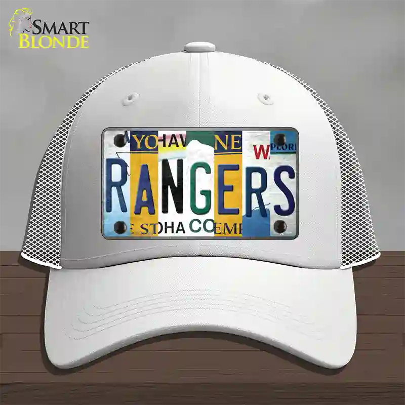 Rangers Hockey Strip Art Novelty License Plate Hat Tag Mesh / White