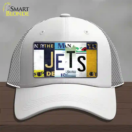 Jets Hockey Strip Art Novelty License Plate Hat Tag Mesh / White