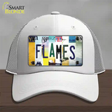 Flames Strip Art Novelty License Plate Hat Tag Mesh / White