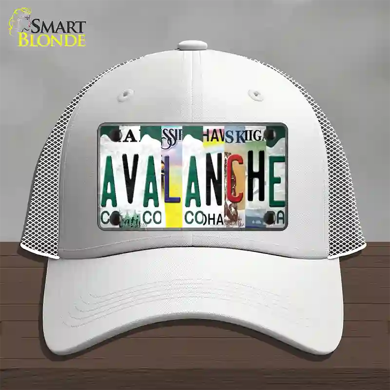 Avalanche Strip Art Novelty License Plate Hat Tag Mesh / White