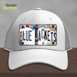 Blue Jackets Strip Art Novelty License Plate Hat Tag Mesh / White