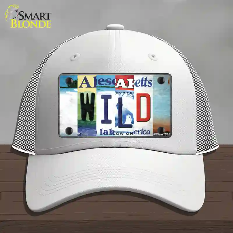 Wild Strip Art Novelty License Plate Hat Tag Mesh / White