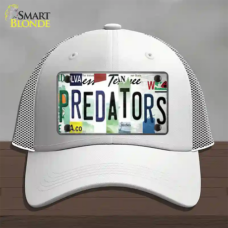 Predators Strip Art Novelty License Plate Hat Tag Mesh / White