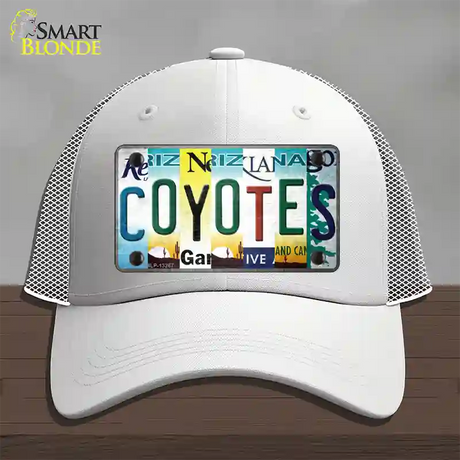 Coyotes Strip Art Novelty License Plate Hat Tag Mesh / White