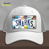 Sharks Strip Art Novelty License Plate Hat Tag Mesh / White