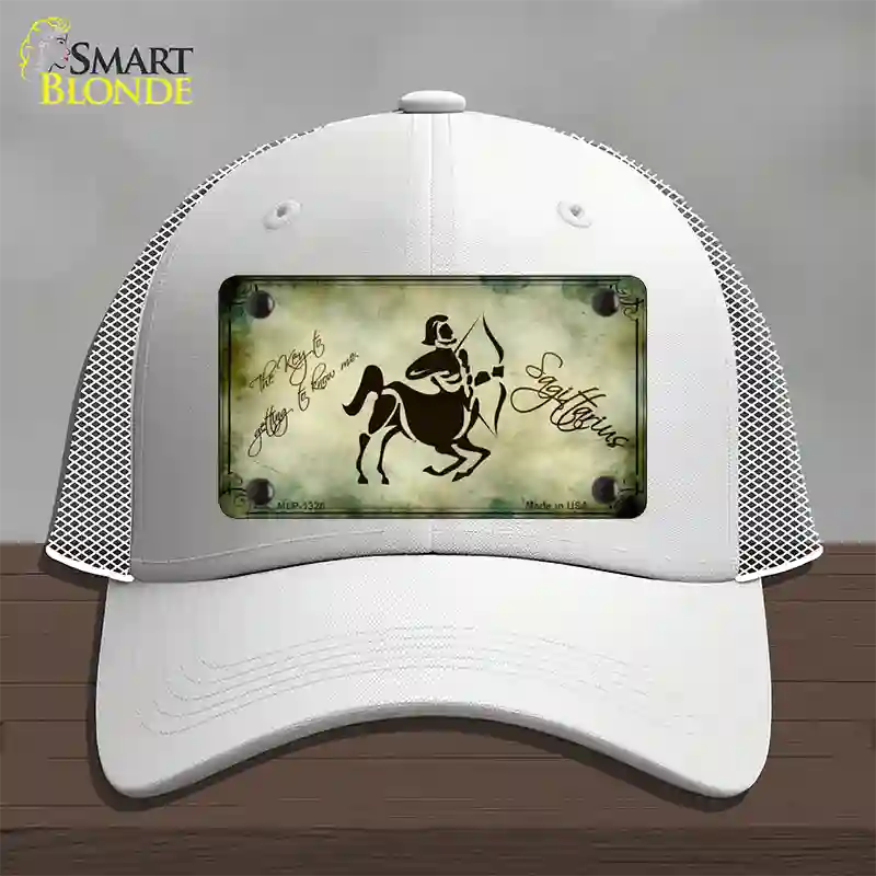 Sagittarius Zodiac Novelty License Plate Hat Mesh / White