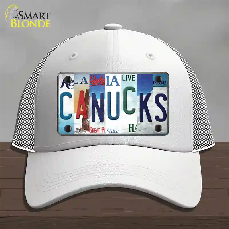 Canucks Strip Art Novelty License Plate Hat Tag Mesh / White