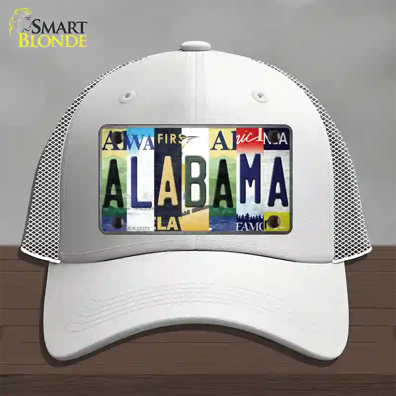 Alabama Strip Art Novelty License Plate Hat Tag Mesh / White