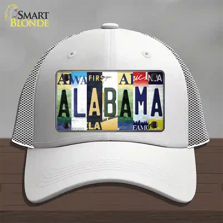 Alabama Strip Art Novelty License Plate Hat Tag Mesh / White