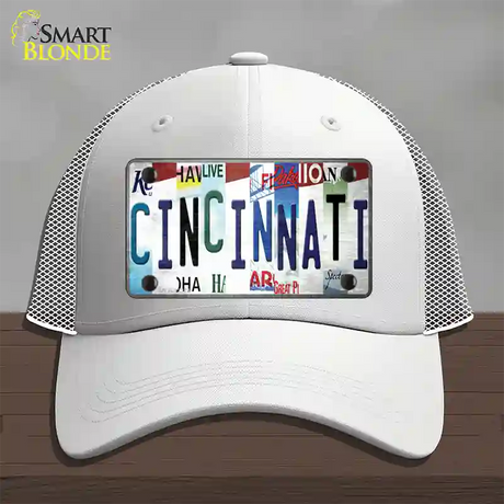 Cincinnati Strip Art Novelty License Plate Hat Tag Mesh / White