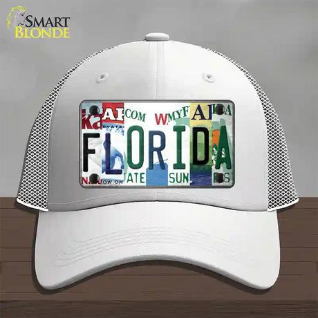 Florida Strip Art Novelty License Plate Hat Tag Mesh / White