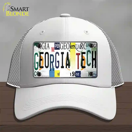 Georgia Tech Strip Art Novelty License Plate Hat Tag Mesh / White