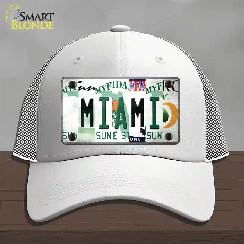 Miami Strip Art Novelty License Plate Hat Tag Mesh / White