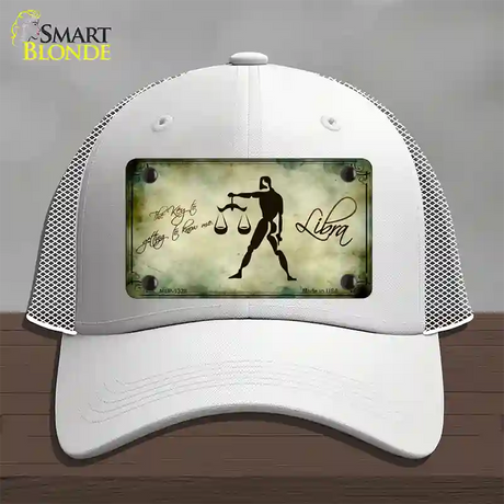 Libra Zodiac Novelty License Plate Hat Mesh / White