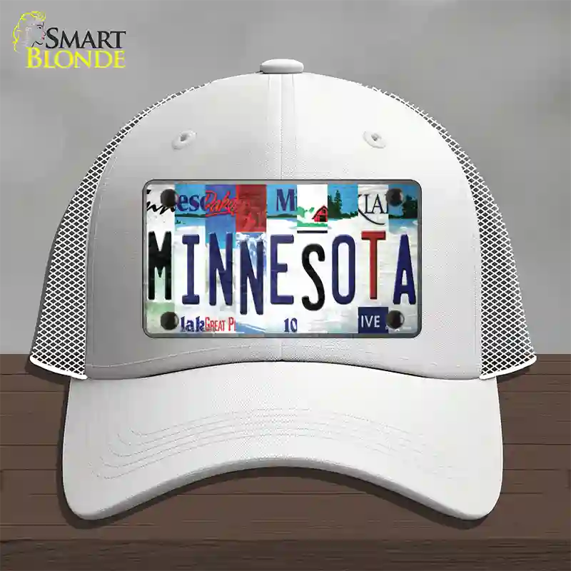 Minnesota Strip Art Novelty License Plate Hat Tag Mesh / White