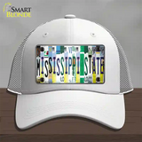 Mississippi State Strip Art Novelty License Plate Hat Tag Mesh / White