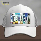 Nebraska Strip Art Novelty License Plate Hat Tag Mesh / White