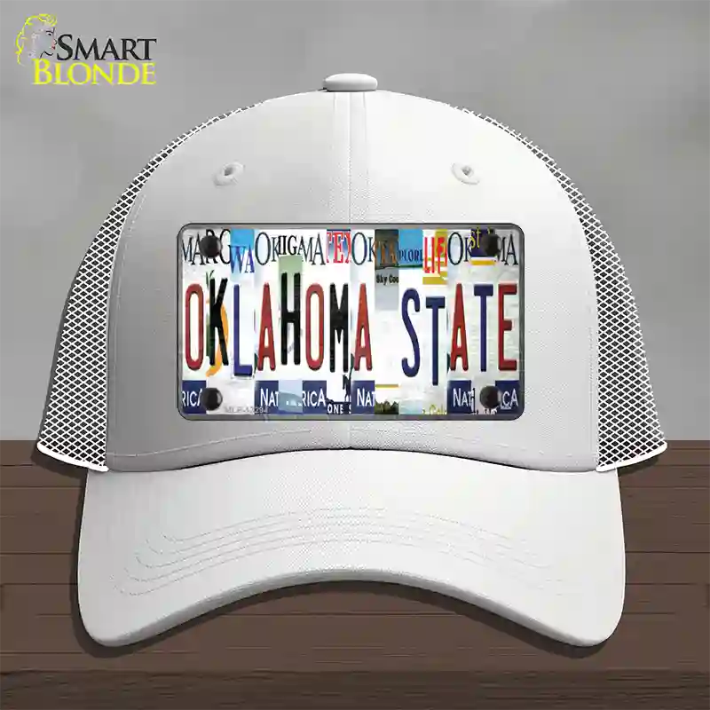 Oklahoma State Strip Art Novelty License Plate Hat Tag Mesh / White