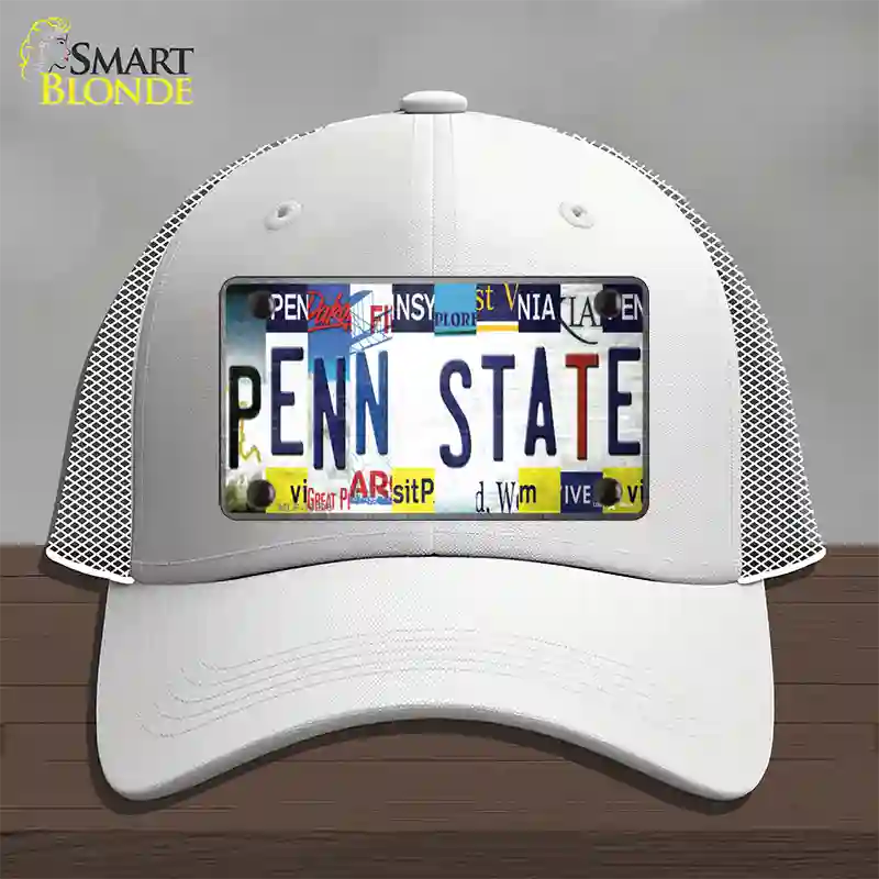 Penn State Strip Art Novelty License Plate Hat Tag Mesh / White