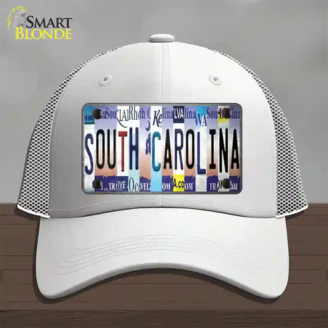 South Carolina Strip Art Novelty License Plate Hat Tag Mesh / White