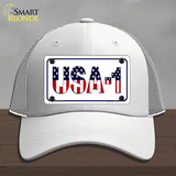 USA 1 Novelty License Plate Hat Mesh / White