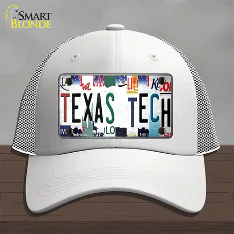 Texas Tech Strip Art Novelty License Plate Hat Tag Mesh / White