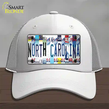 North Carolina Strip Art Novelty License Plate Hat Tag Mesh / White