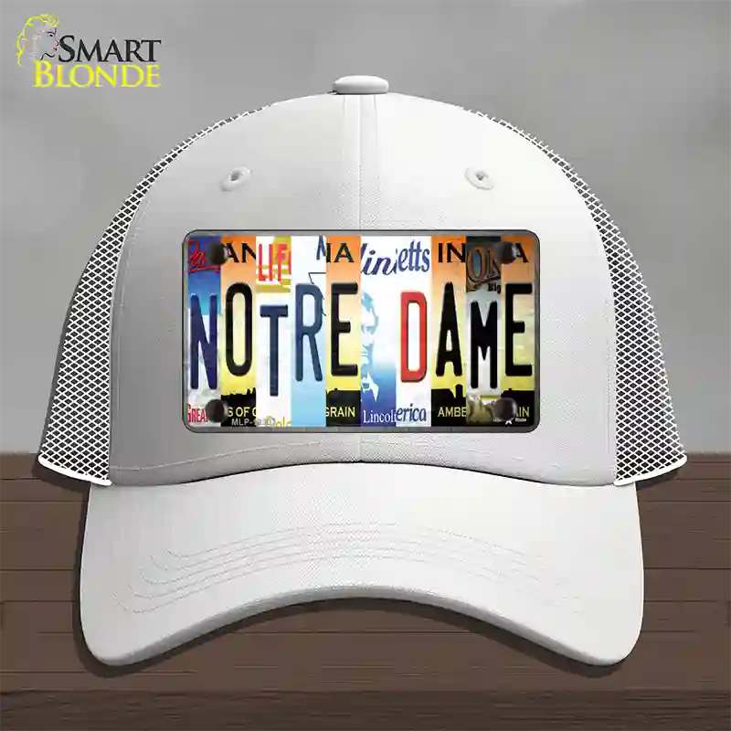 Notre Dame Strip Art Novelty License Plate Hat Tag Mesh / White