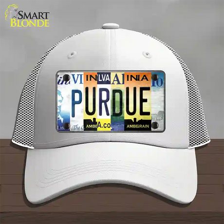 Purdue Strip Art Novelty License Plate Hat Tag Mesh / White