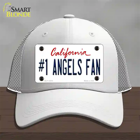 Number 1 Angels Fan Novelty License Plate Hat Tag Mesh / White